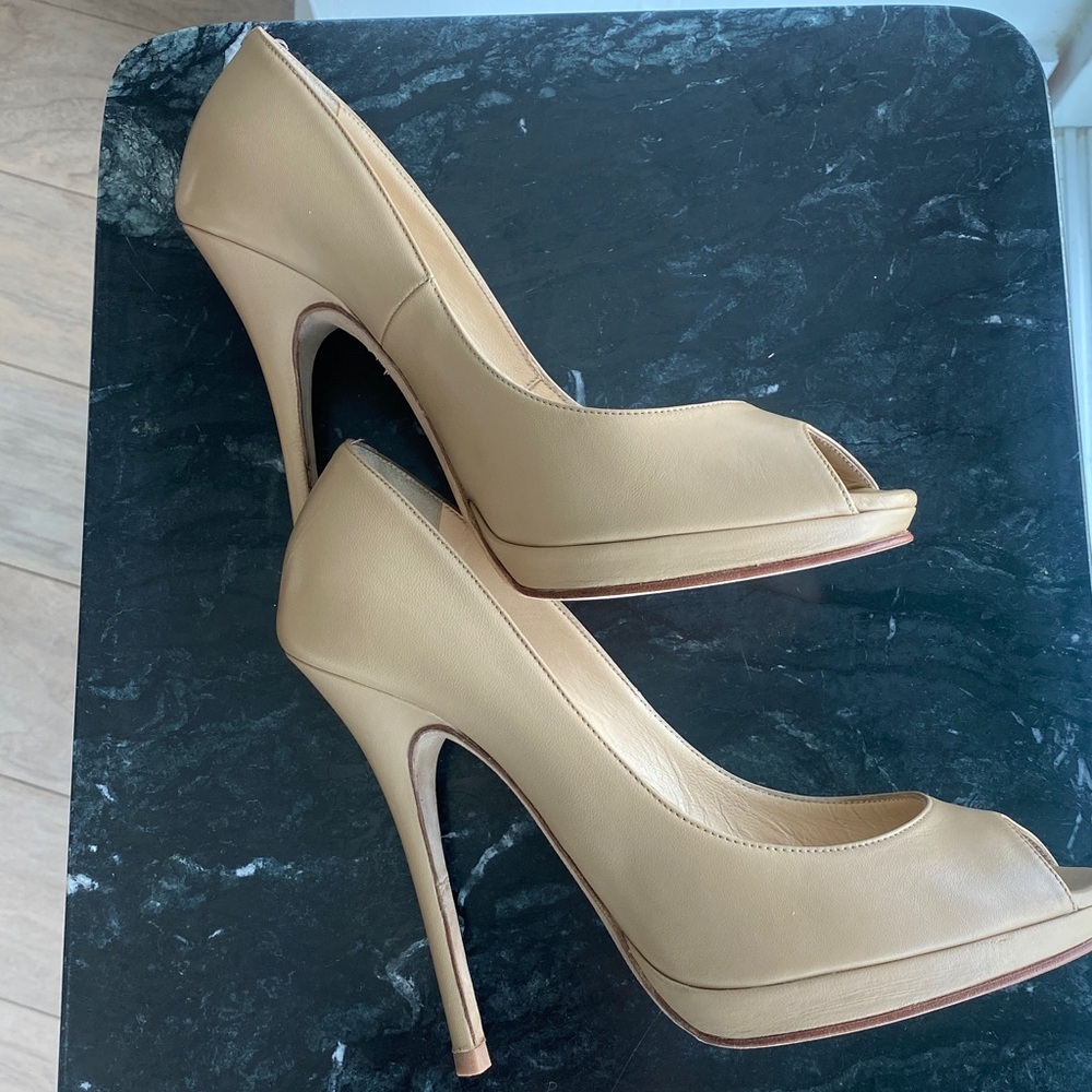 Jimmy Choo Quiet Calfskin open toe shoes Nude - Picture 8 of 9